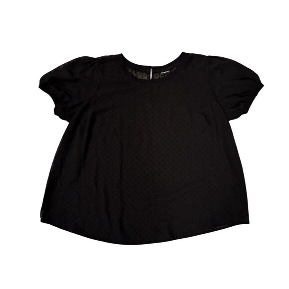 Torrid Polka Dot Black Mess Short Sleeve Blouse Womens Plus Size 1 XL - Picture 1 of 7